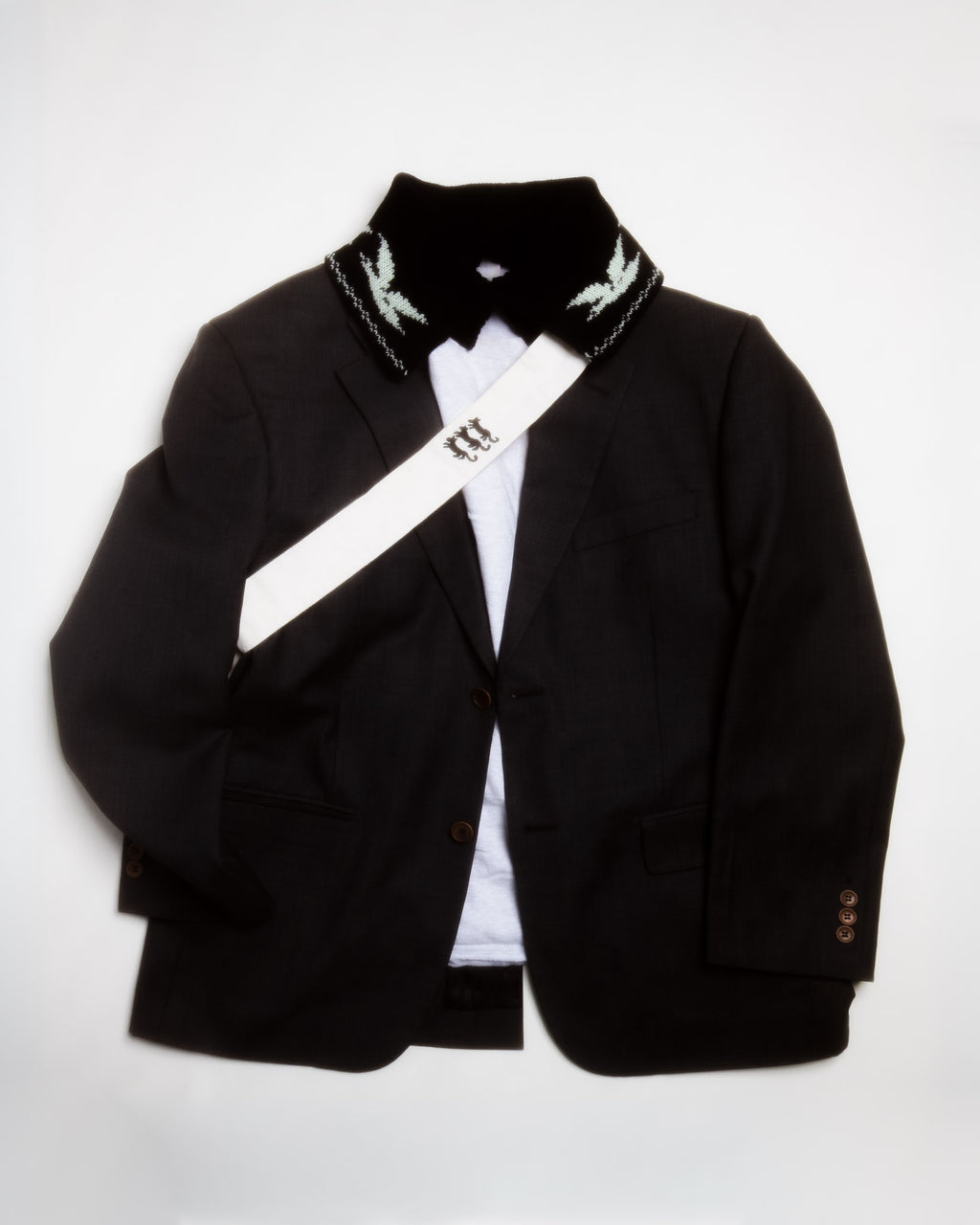 CCQ Navy Bird Upcycled Collar 
