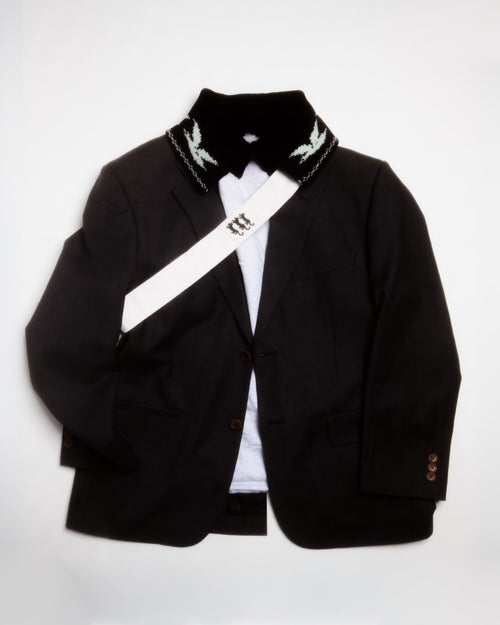 CCQ Navy Bird Upcycled Collar 